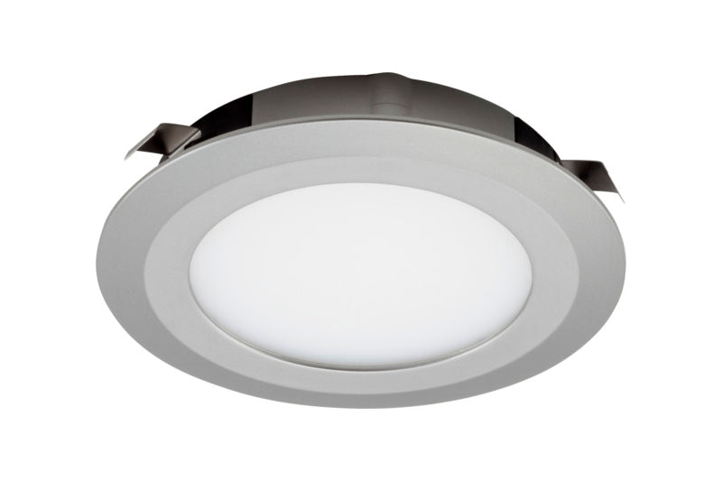 LED-Einbauleuchte mit schlankem Design, ideal für abgehängte Decken und verschiedene Farbtemperaturen.