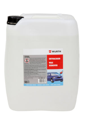 20-Liter-Kanister Wachsentferner mit klarer Flüssigkeit für die Entfernung von Wachsen und Rückständen.
