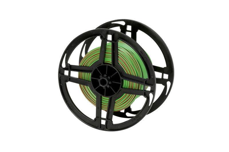 Green and red vehicle wiring spool with FLRY/FLY FLTG specifications.