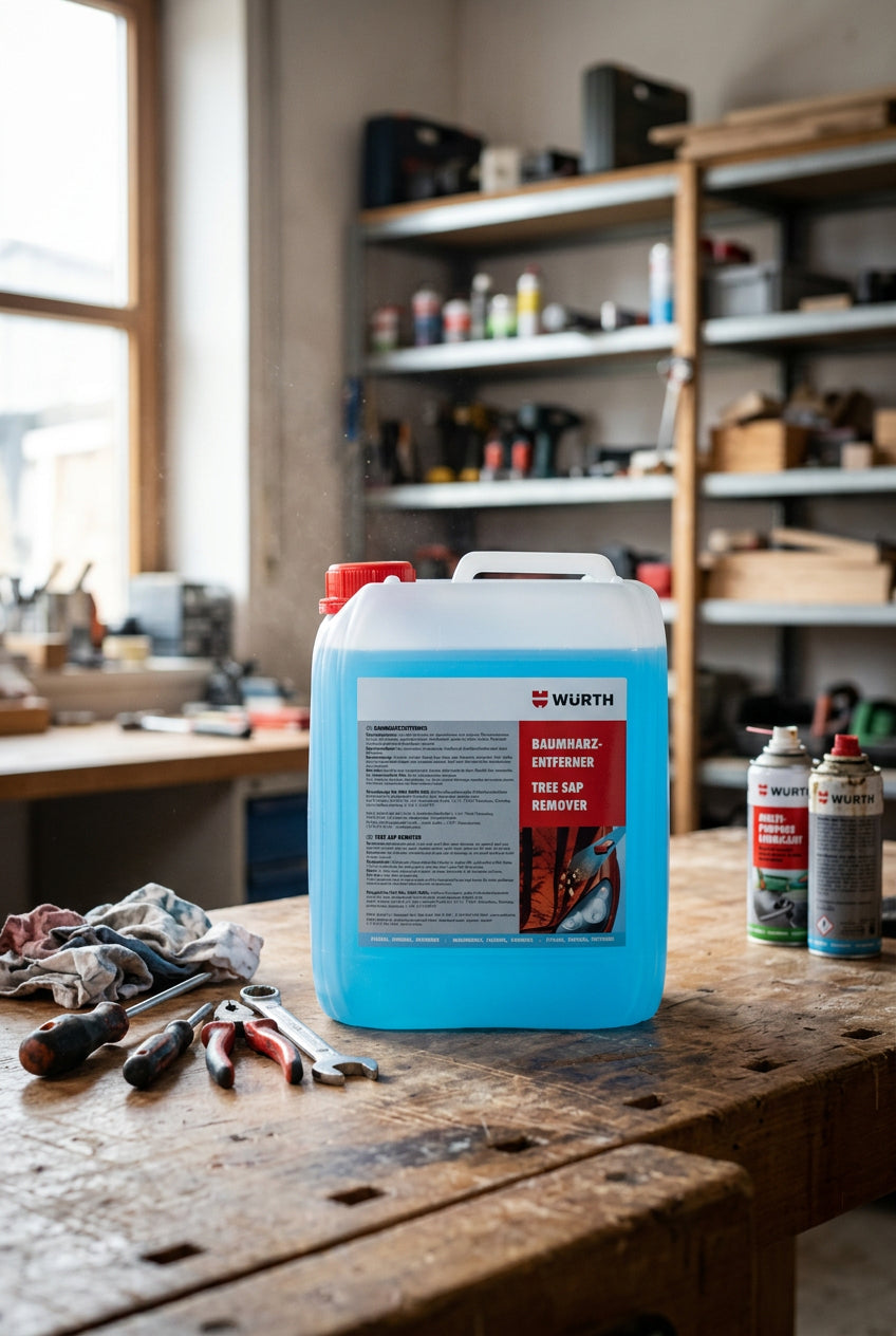 Würth Baumharzentferner 5 Liter Hochleistungsreiniger zur effektiven Entfernung von Baumharz, Teer und Schmutz auf verschiedenen Oberflächen