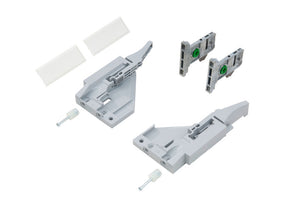 Zargensystem-Vionaro-Zubehörset mit Beschlägen, Verbindungselementen und Montagewerkzeugen.