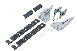 Zargensystem-Vionaro-Zubehör-ZB-SET in Graphit, bestehend aus mehreren funktionalen Komponenten.