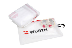 Dreiteiliges Baustellenbedarf-Set mit Klebeband, 3,3 Meter lang und 3,2 cm breit.