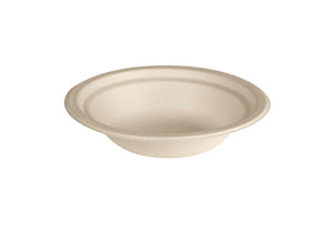 Braune Bagasse-Suppenteller aus biologisch abbaubarem Material, Ø18 cm, 16x50 Stück.