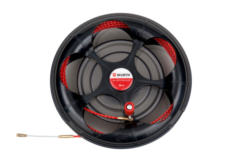 Kabeleinzugspirale aus flexiblem Polyester mit 10 Metern Länge und 10 mm Durchmesser in Spiralform.