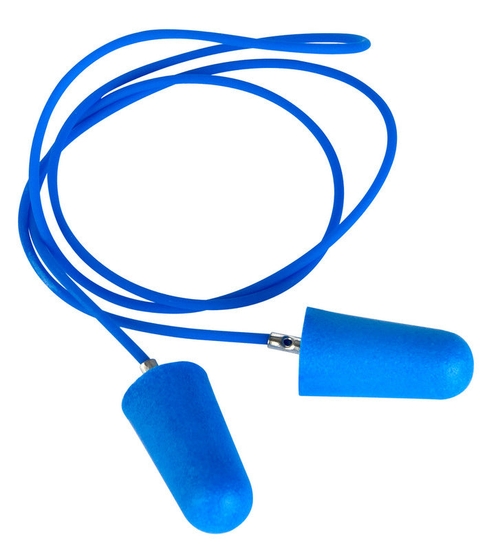 Gehörschutzstöpsel mit Kordel, flexibles Material, ergonomische Form für hohen Tragekomfort.