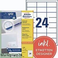 AVERY 3658 L+K ETIK.64,6X33,8MM WE BX2400