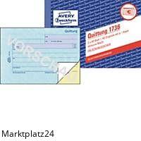 AVERY 1736 QUITTUNG INKL.MWST A6 2X40BL - Marktplatz24