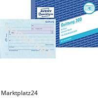 AVERY 300 QUITTUNG INKL.MWST A6 50 BLATT - Marktplatz24
