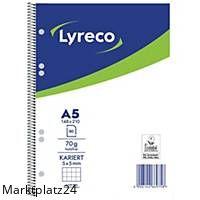 LYRECO COLLEGEBLOCK A5 KARIERT 70G 80BL