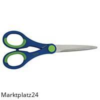 Schwarze und weiße LYRECO PREMIUM Schere mit 17 cm Länge und rostfreien Stahlklingen.