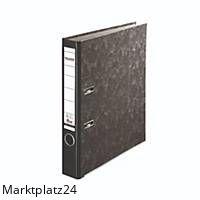 Schwarzer FALKEN Ordner A4 mit 50 mm breitem Rücken zur sicheren Aufbewahrung von Dokumenten.