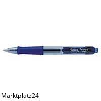 Blauer LYRECO Premium Druckgelschreiber mit 0,4 mm feiner Spitze und ergonomischem Design.