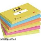 Post-It Haftnotizen 76x127 mm six blocks of 100 sheets in bright yellow for easy note organization