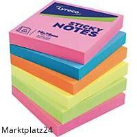 LYRECO NOTES 75X75MM BRILLANT SORT BX6