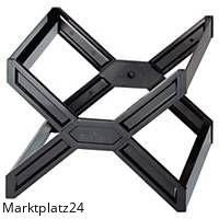 Schwarzer Hängebett Carry Plus aus robustem Kunststoff mit großem Griff und hängender Konstruktion.