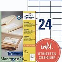 AVERY LR3475 I+L+K REC.ET.70X36MM BX2400