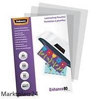 FELLOWES LAM.TASCH.A4 2X80MIC MATT Inhalt 100 Stk. - Marktplatz24