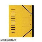 Yellow PAGNA Ordnungsmappe with 7 compartments and rubber band closure for organized documents