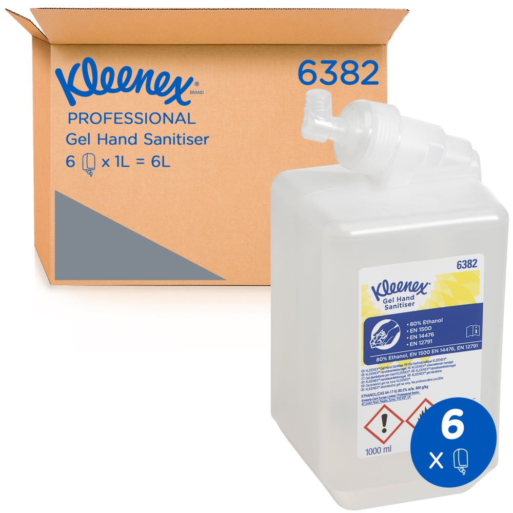 Desinfektion -KLEENEX Handdesinfektionsgel transp. m. Alkohol, 1L BAuA-Reg-Nr.: N-61297