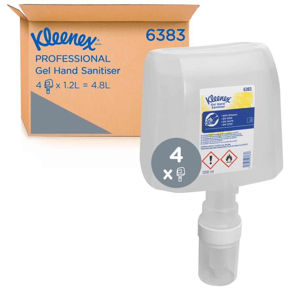 Desinfektion -KLEENEX Handdesinfektionsgel transp. m. Alkohol, 1,2l BAuA-Reg-Nr.: N-61297