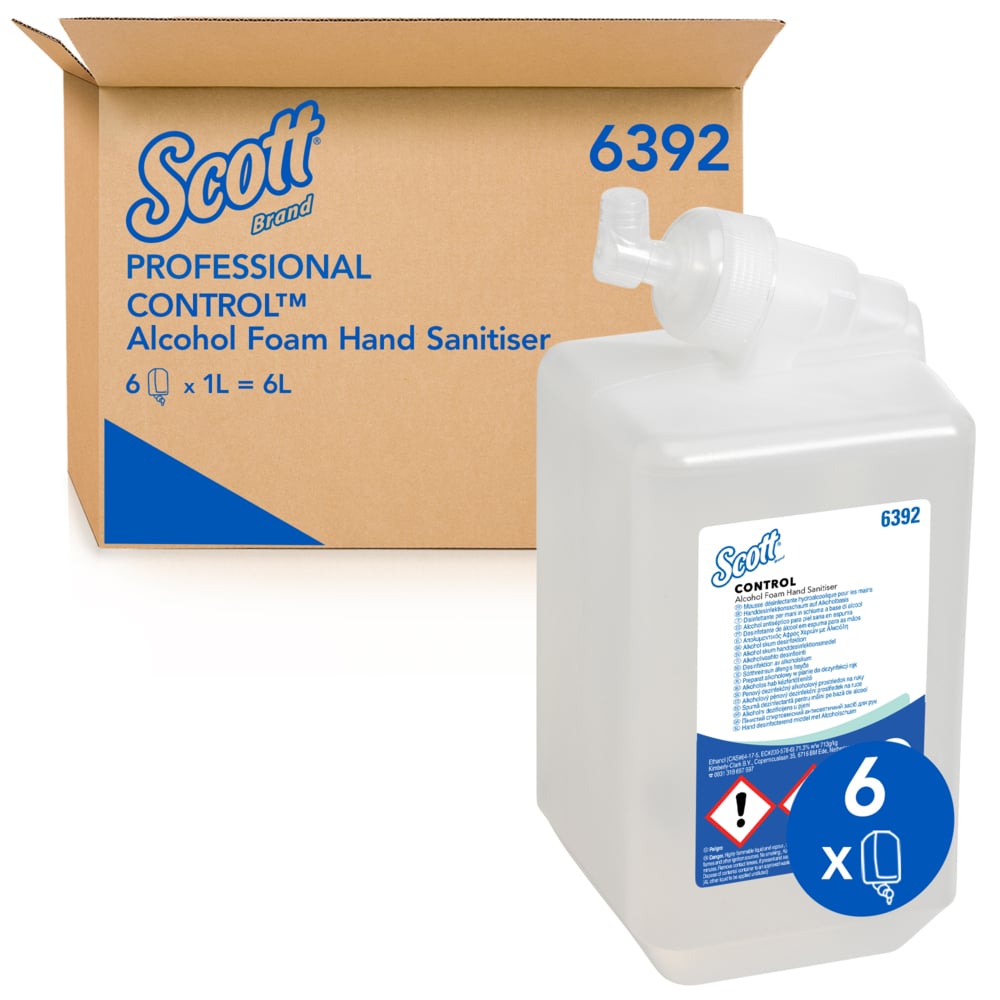 Desinfektion -Scott Control Handdesinfektions-Schaum mit Alkohol, 1L Kartusche BAuA-Reg-Nr.: N-94640
