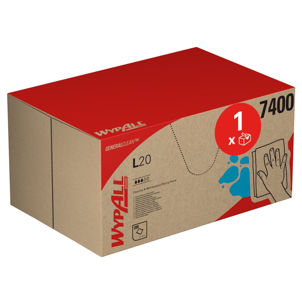Industriebedarf -Wypall Papierwischtuch für Instandhaltungsarbeiten, Brag Box, 1x280 Tü.