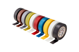 Farbig sortiertes Isolierband Set mit 10 Einheiten für elektrische Projekte in PVC-Material.
