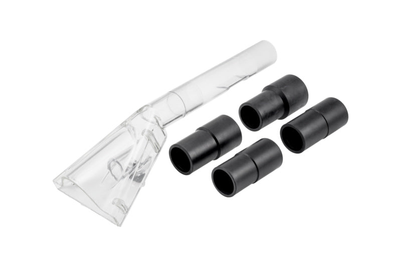 Zubehörset für Reinigungs- und Waschgeräte mit verschiedenen Düsenaufsätzen und robusten Materialien.