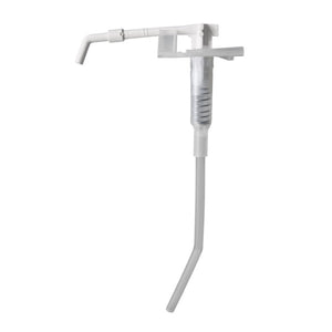 Weiße und transparente Kunststoffpumpe mit 1000ml Fassungsvermögen.