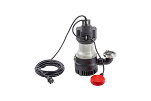 Die Tauchpumpe TAUCHPUMP ist eine robuste Pumpe mit ergonomischem Griff und Schwimmerschalter.