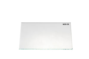 Klares Schweißerschild aus Glas 90x110 mm, hitzebeständig, 10 Stück in Verpackung