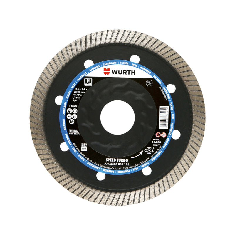 Runde Diamanttrennscheibe TSHB DIA SP mit hartem Segmentrand für präzises Schneiden.