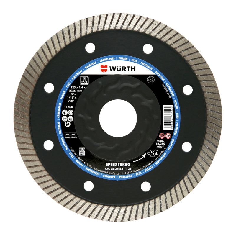 Diamanttrennscheibe TSHB DIA SP mit robuster Bauweise und hartem Segmentschnitt für präzise Schnitte.