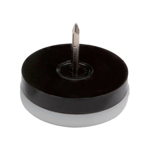 Runde Möbelgleiter aus robustem Polyethylen mit 25 mm Durchmesser zum Schutz von Böden.