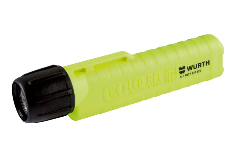 Robuste Taschenlampe TLA mit verstellbarem Zoom und bis zu 1000 Lumen Lichtstärke.