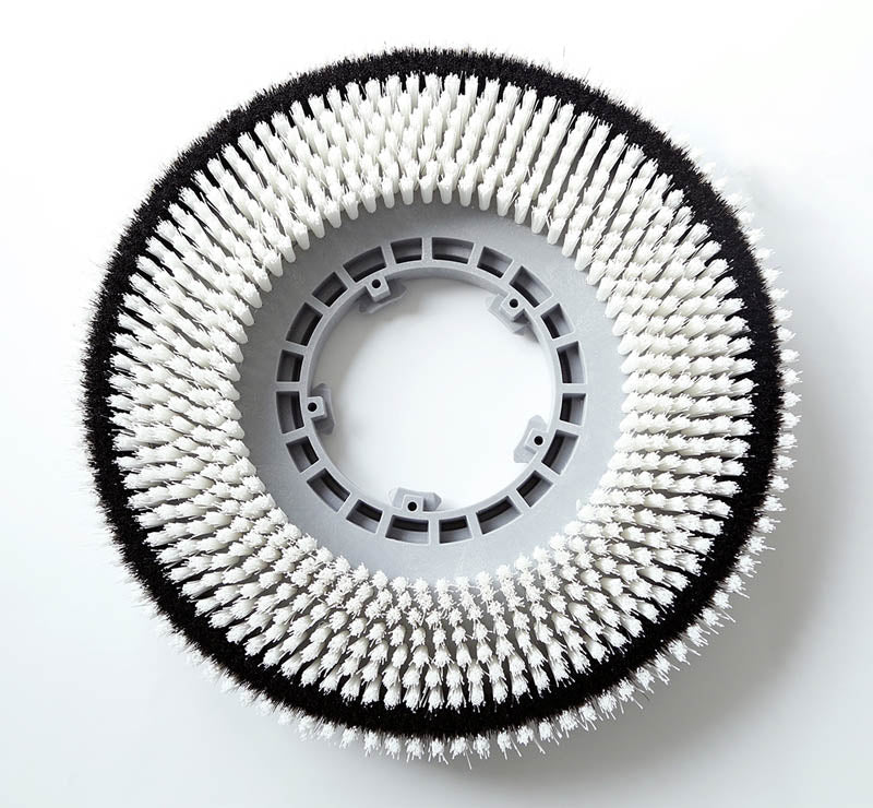 Schrubbürste Standard mit 430mm Durchmesser und weißen Borsten.