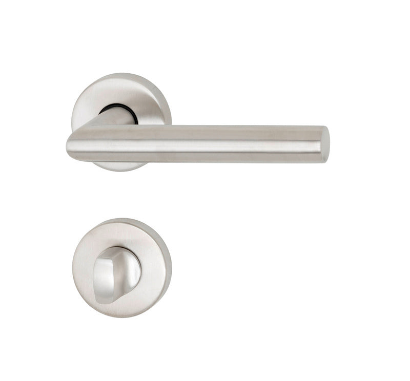 Türdrücker aus Edelstahl für WC-Türen mit ergonomischem Design und rostfreier Oberfläche.