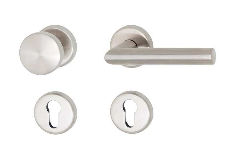 Türdrücker aus Edelstahl mit ergonomischem Griff und CLICKFIX-System für Wohn- und Privatbereiche