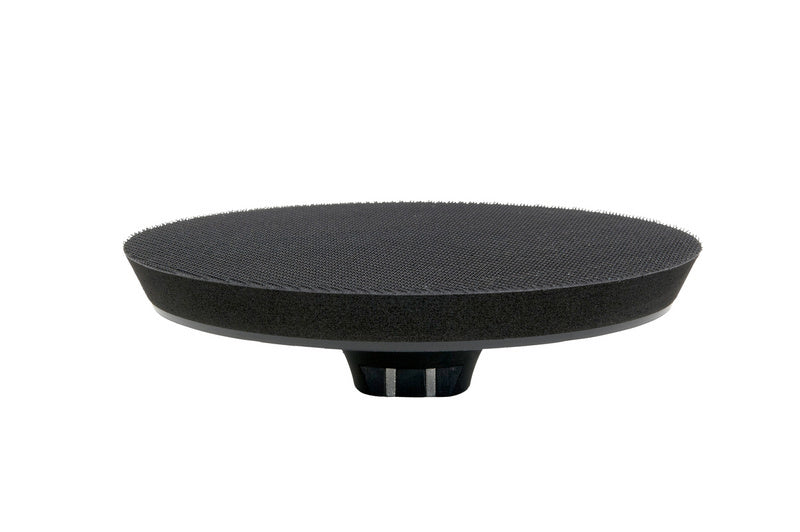 Runder Stützteller für Polierpads mit Befestigungssystem und robuster, leichter Bauweise.