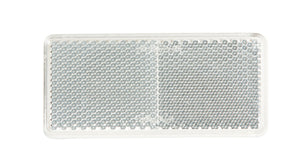 Weißes, eckiges Schild mit den Maßen 94x44 mm, 10 Stück im Set.