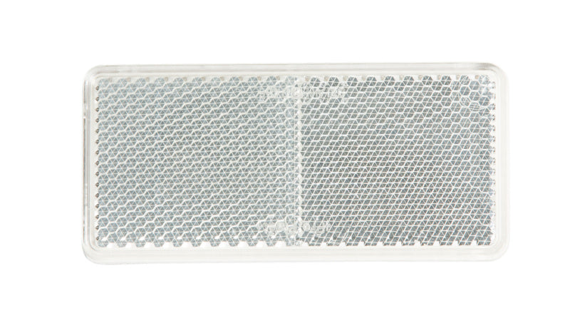 Weißes, eckiges Schild mit den Maßen 94x44 mm, 10 Stück im Set.