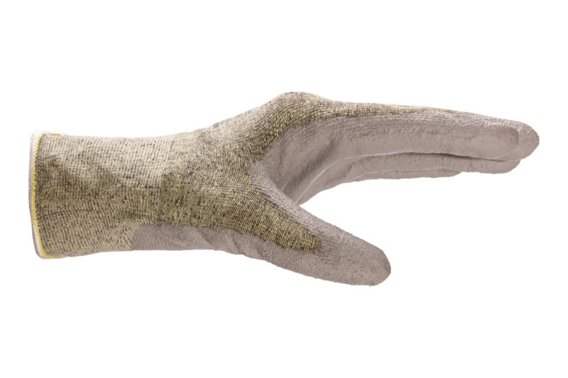 Schnittschutzhandschuh in Größe GR10 mit hohem Schnittschutzlevel E und elastischen Bündchen.