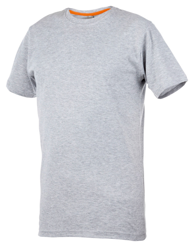 Graues Arbeitsshirt JOB+ mit Brusttasche und klassischer Passform aus robustem Material.