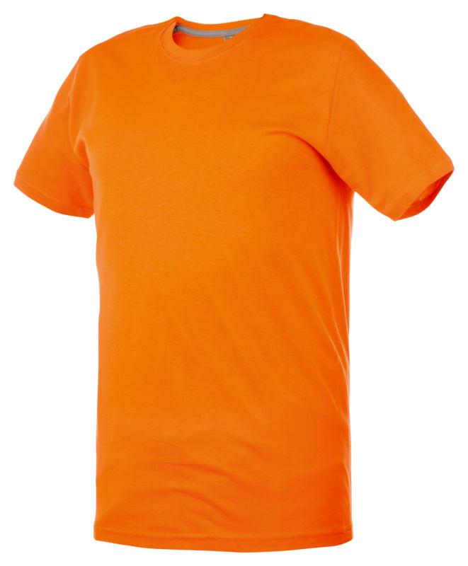 Arbeitsshirt T-Shirt Job+ in leuchtendem Orange mit reflektierenden Details am Kragen und Brust
