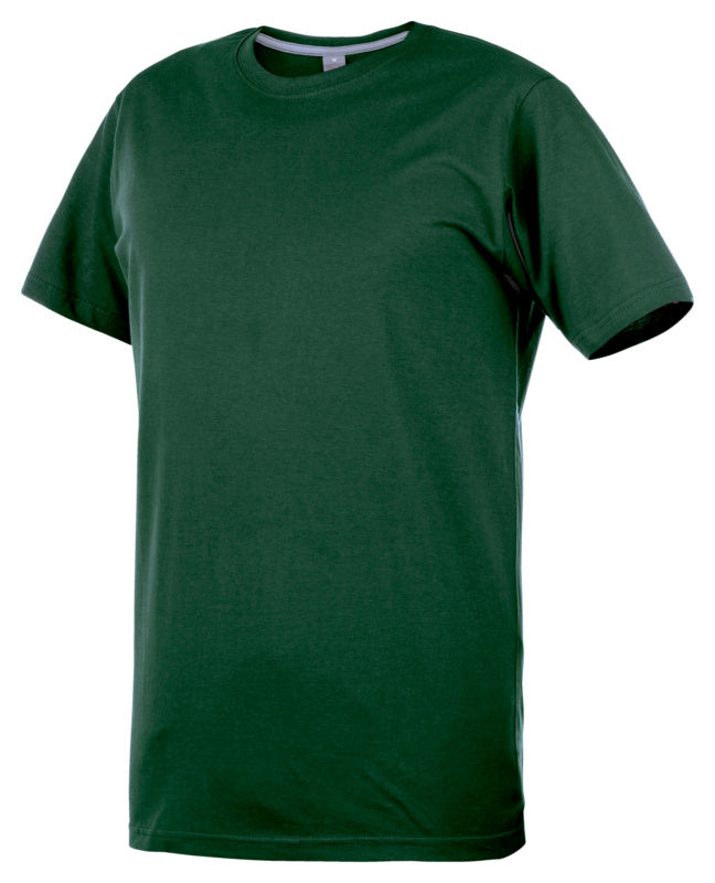 Grünes Arbeitsshirt JOB+ aus atmungsaktivem Material mit bequemer Passform und strapazierfähigem Design.