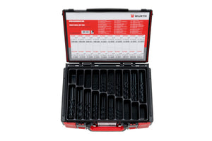 Set von Spiralbohrern aus Hochgeschwindigkeitsstahl in stabiler Aufbewahrungskoffer.