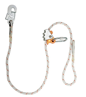 Seil Mastsicherung mit integriertem Seilverkürzer, 2 Meter lang, wetterbeständig und robust.