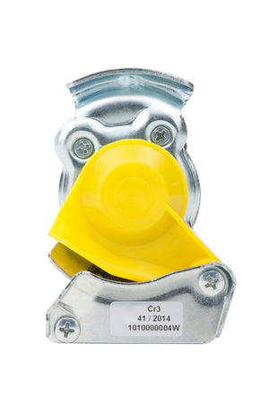 Yellow M22x1.5 threaded brake coupling with 10 units in a pack.