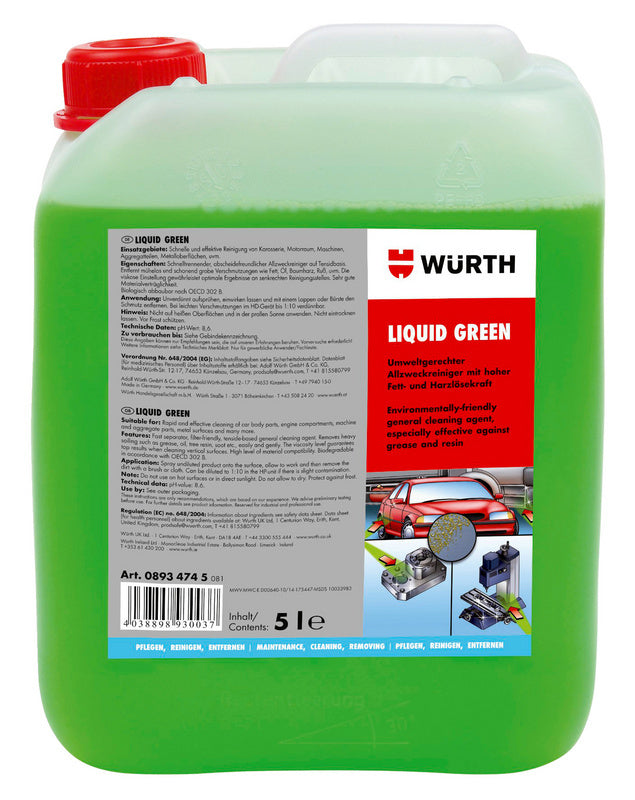Allzweckreiniger- ALLZWREINIG-(LIQUID GREEN)-5LTR     Verpackungsinhalt    1 Einheit